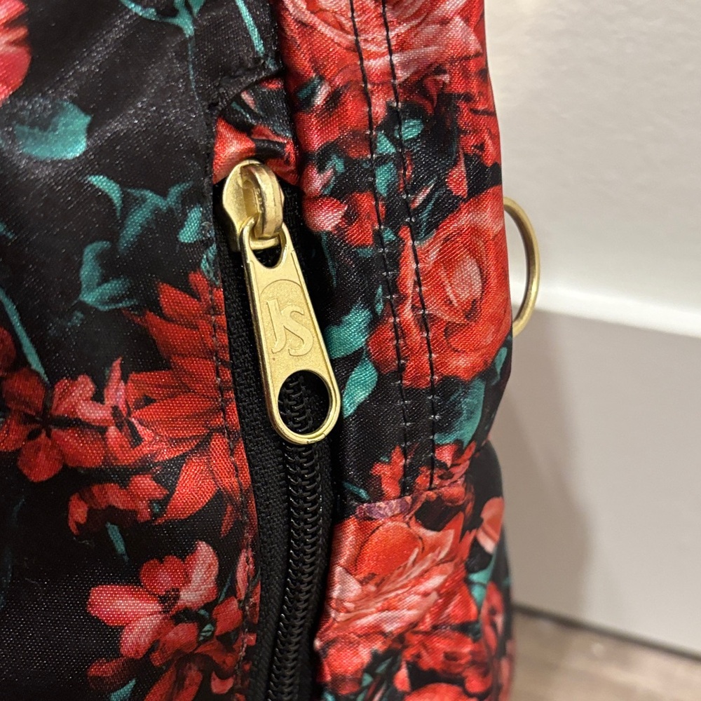 Jansport Black and Red Floral Women's Backpack - Picture 5 of 7